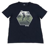 Tmavomodré tričko s palmami Yigga