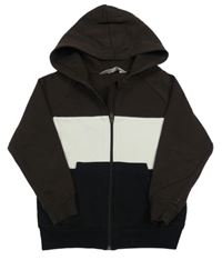 Kávovo-čierno-biela prepínaci mikina s kapucňou H&M