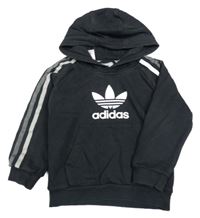 Černá sportovní mikina s logem a kapucí Adidas