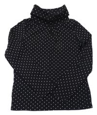Čierne bodkované tričko s rolákom H&M