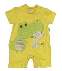 Žlutý kraťasový overal s krokodýlkem Bébé Cool
