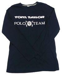 Tmavomodré triko s logem TOM TAILOR