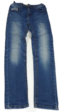 Modré skinny teplákové rifle Denim Co.