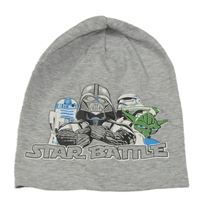 Šedá melírovaná čepice se Star Wars