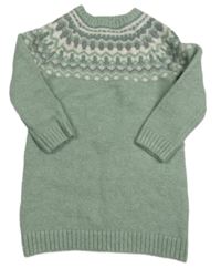 Olivové melírované svetrové šaty so vzorom PRIMARK