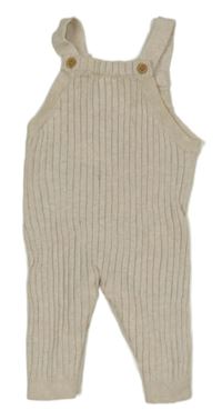 Světlebéžové melírované žebrované pletené laclové tepláky F&F