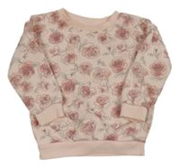 Svetloružová mikina s růžemi PRIMARK