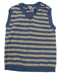 Modro-béžová pruhovaná pletená vesta M&Co.