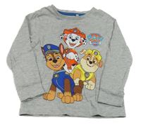 Šedé melírované pyžamové triko s PAW PATROL C&A