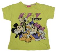 Citronové tričko s Minnie a Mickey s kamarády Disney