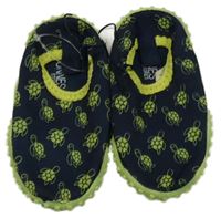 Nové - tmavomodro-limetkové neoprenové boty do vody se želvičkami St. Bernard vel. 20