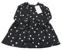 Nové - černé šaty s bílými srdíčky M&S