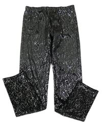 Čierno-strieborné skvrnité legíny