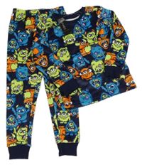 Nové - tmavomodré plyšové pyžamo s dinosaury St. Bernard