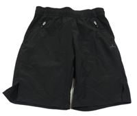 Čierne šušťákové funkčné kraťasy Decathlon