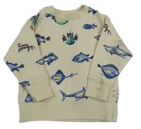 Smotanová mikina s rybami joules