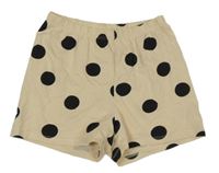 Smetanovo-čierne bodkovaná é kraťasy PEANUTS
