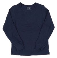 Tmavomodré žebrované triko PRIMARK