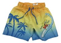 Modro-žlto-oranžové plážové kraťasy so SpongeBobem H&M