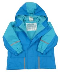 Modro-azurová nepromokavá jarní bunda s kapucí impidimpi