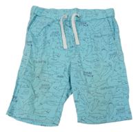 Svetlomodré plátenné kraťasy so žralokmi H&M