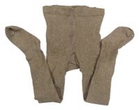 Kávovo-šedé melírované žebrované punčocháče H&M