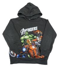 Tmavosivá mikina s Avengers a kapucňou H&M