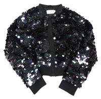 Černý tylový pajetkový podzimní crop bomber H&M