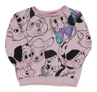 Svetloružová oversize mikina s Disney postavami Disney