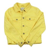 Žltá rifľová crop bunda