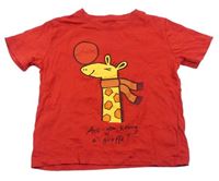 Červené tričko so žirafou
