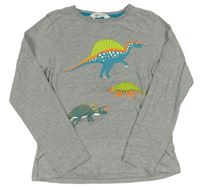 Sivé tričko s dinosaurami zn. H&M