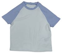 Bielo-svetlomodré crop tričko H&M