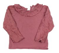 Staroružové tričko s madeirou a golierikom zn. Primark