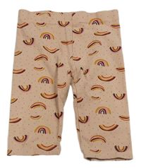 Růžové puntíkaté capri legíny s duhami Next