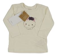 Nové - Smotanové tričko s králikom zn. Name it