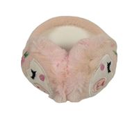 Růžové pleteno/kožešinové klapky s lamami