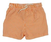 Oranžovo-biele pruhované šušťákové kraťasy George