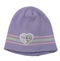 Lila čepice s pruhy a Elsou Disney