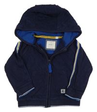 Tmavomodrá prešívaná prepínaci mikina s kapucňou Jasper Conran