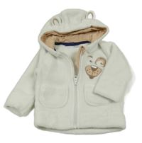 Smotanová chlpatá prepínaci mikina so psem a kapucňou Lupilu