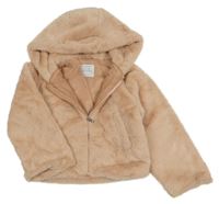 Staroružová kožušinová podšitá bunda s kapucňou Primark