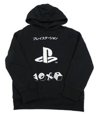 Čierna mikina s logem PlayStation a kapucňou Primark