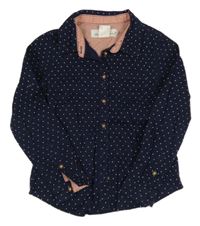 Tmavomodrá puntíkatá halenka H&M