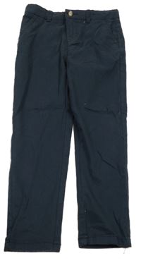 Tmavomodré plátěné chino kalhoty Primark