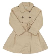 Béžový šusťákový jarní kabát s páskem