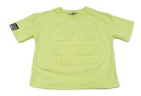 Neonově žluté tričko s 3D nápisem Primark
