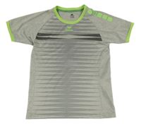 Šedé melírované sportovní tričko s pruhy Erima