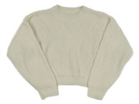 Smetanový žinylkový crop svetr H&M