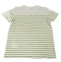 Bílo-zelené pruhované tričko s banány Jako-o